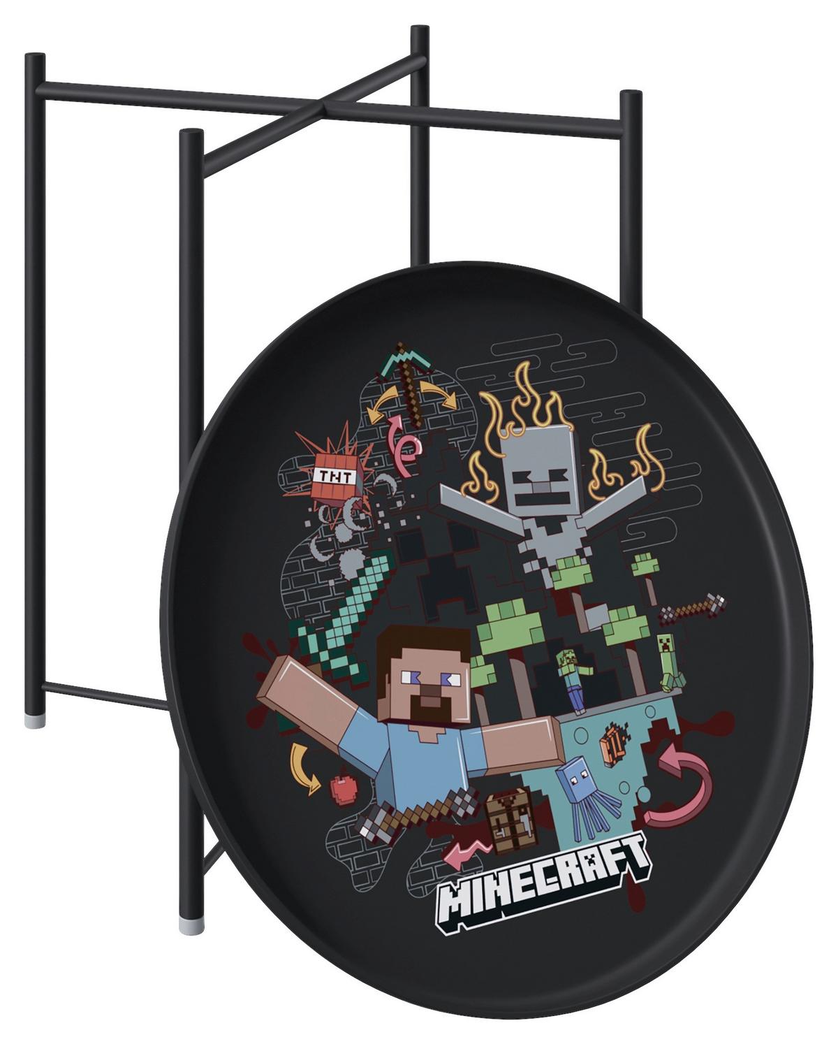 Beistelltisch Minecraft ca. 47x47x51 cm Schwarz - Schwarz, MODERN, Metall (47/47/51cm) - Minecraft