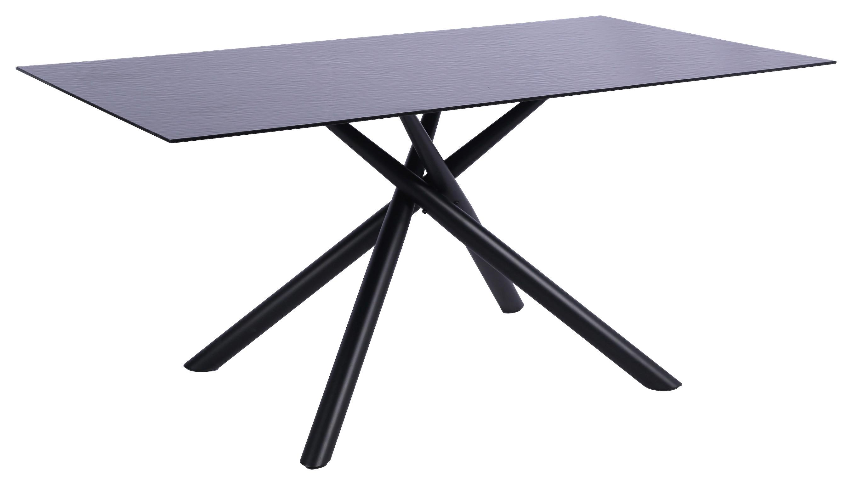 Esstisch Piero Schwarz - Schwarz, LIFESTYLE, Glas/Metall (150/76/90cm) - Mömax