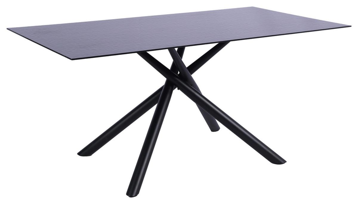 Esstisch Piero Schwarz - Schwarz, LIFESTYLE, Glas/Metall (150/76/90cm) - Mömax