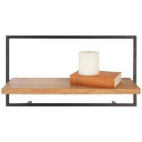 Wandregal in Schwarz/Akazienfarben - Schwarz/Akaziefarben, Modern, Holz/Metall (65/35/25cm) - Mömax