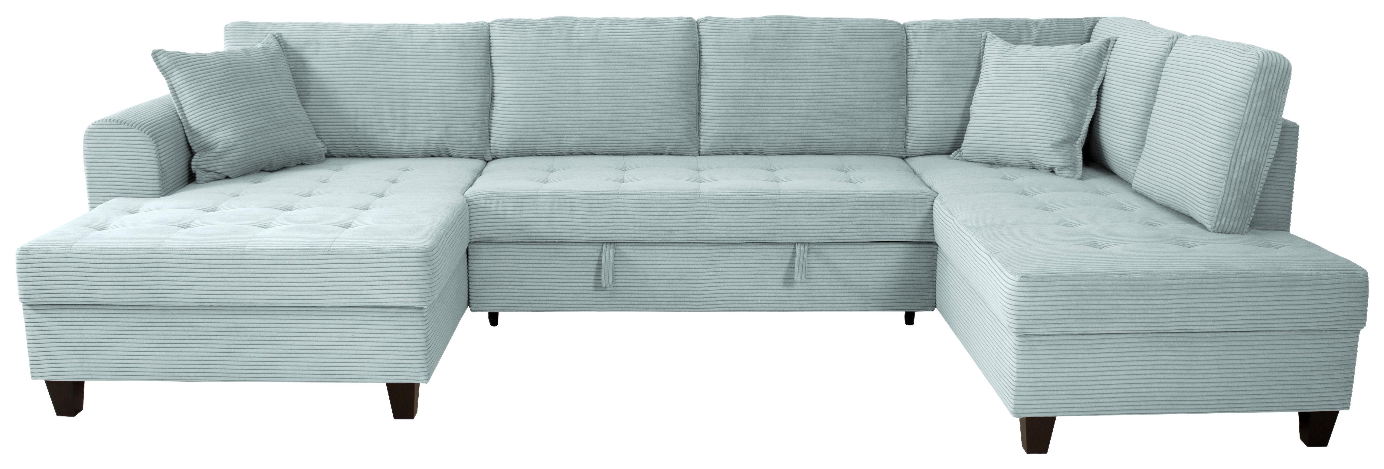 Kutna Garnitura Moritz - sivo-zelena, Trend, tekstil (155/324/178cm)