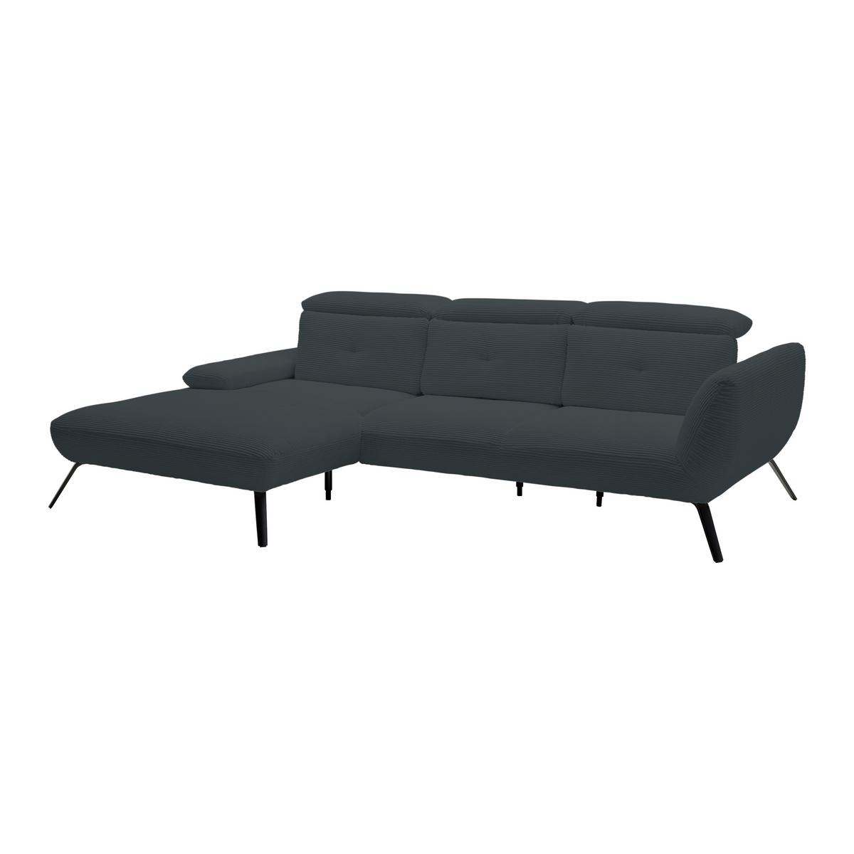 Wohnlandschaft Seattle Schwarz - Schwarz/Weiß, MODERN, Holzwerkstoff/Textil (196/301cm) - Premium Living