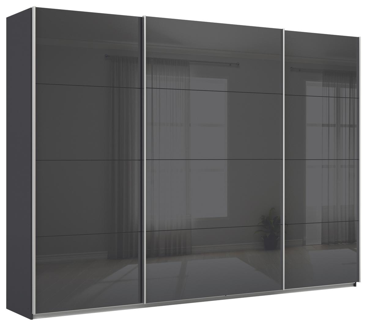 DULAP USI CULISANTE FELDKIRCH - antracit/antracit lucios intens, Modern, sticlă/material pe bază de lemn (315/229/62cm)