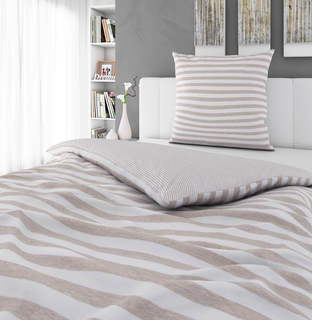 POŚCIEL DWUSTRONNA FAGARA - taupe, Konventionell, tkanina (135/200cm) - Bio:Vio