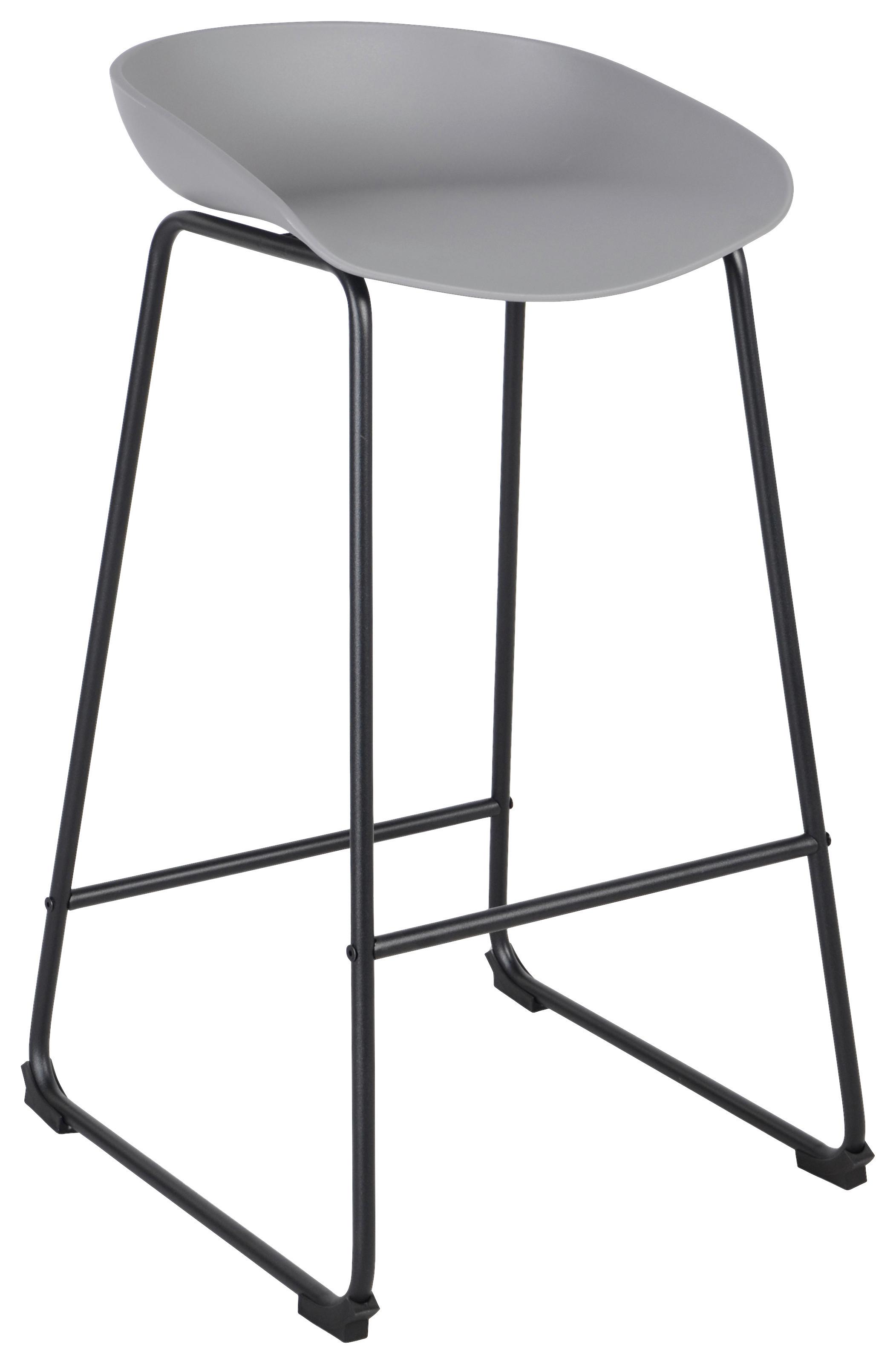 Barhocker Vegas Grau/Schwarz - Schwarz/Grau, Modern, Kunststoff/Metall (47/84/48cm) - Based