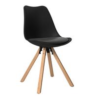 Szék Fekete Lilly - fekete/natúr, Modern, műanyag/textil (48,5/84/55cm) - Best Price