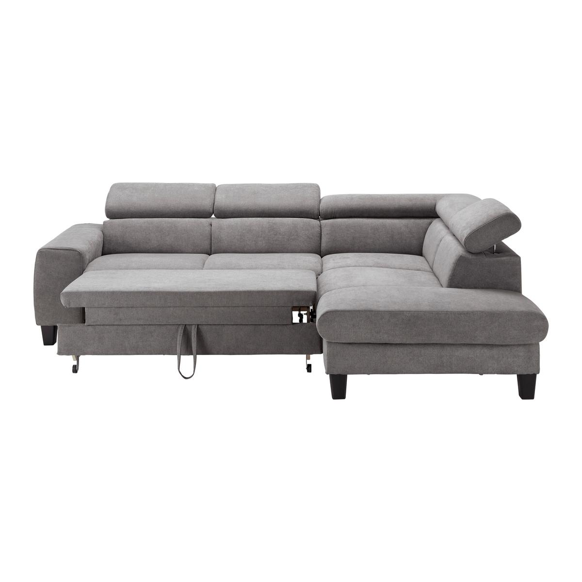 Sedežna Garnitura Malibu, Z Ležiščem - temno siva, Moderno, tekstil/les (249/72/207cm) - Bessagi Home