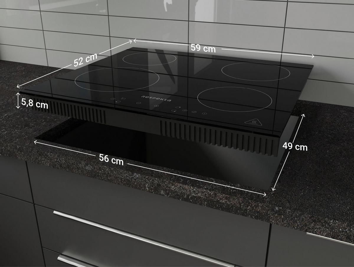 Küchenblock Anton m. Geräte Wildeiche/Schilfgrün - Schilfgrün/Wildeiche, Trend, Holzwerkstoff/Metall (220cm) - Respekta