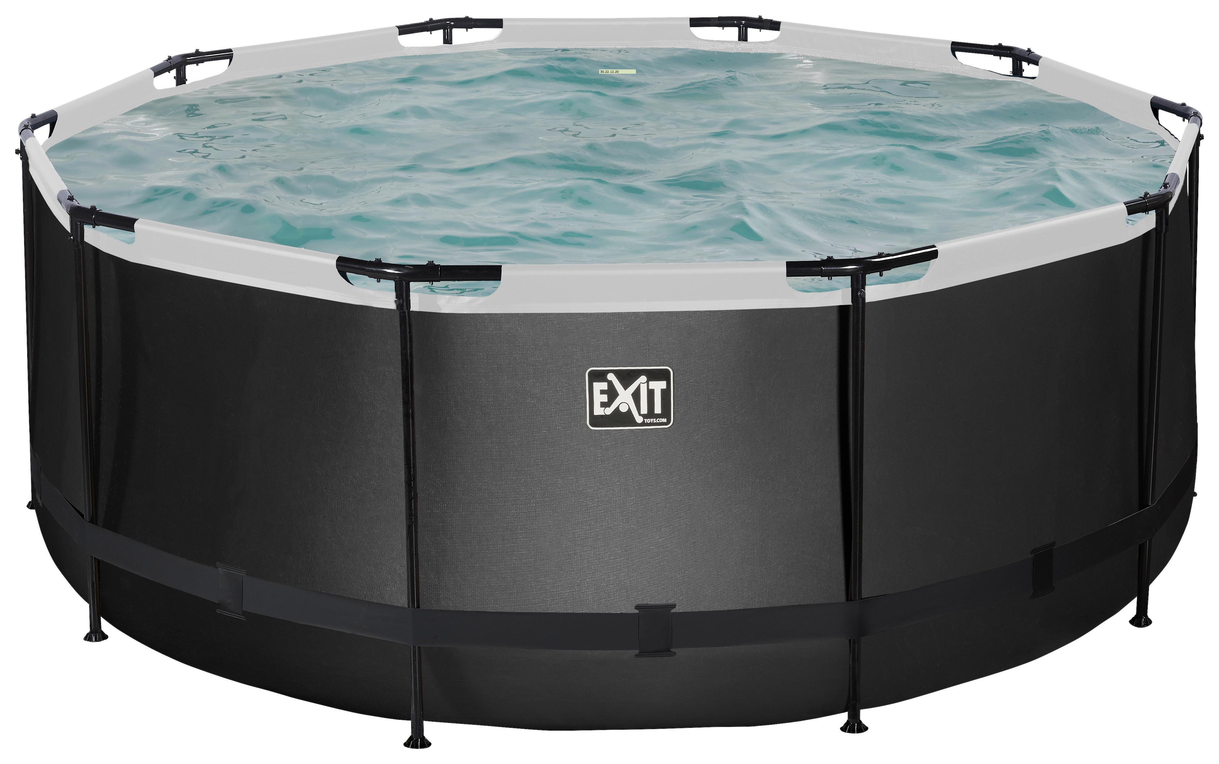 Bazen Exit Black Pool, Črpalka S Peščenim Filtrom, Ø 360cm - črna, Konvencionalno, kovina (360/122cm) - EXIT Toys