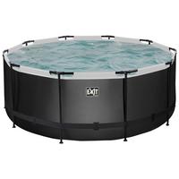 Bazen Exit Black Pool, Črpalka S Peščenim Filtrom, Ø 360cm - črna, Konvencionalno, kovina (360/122cm) - EXIT Toys