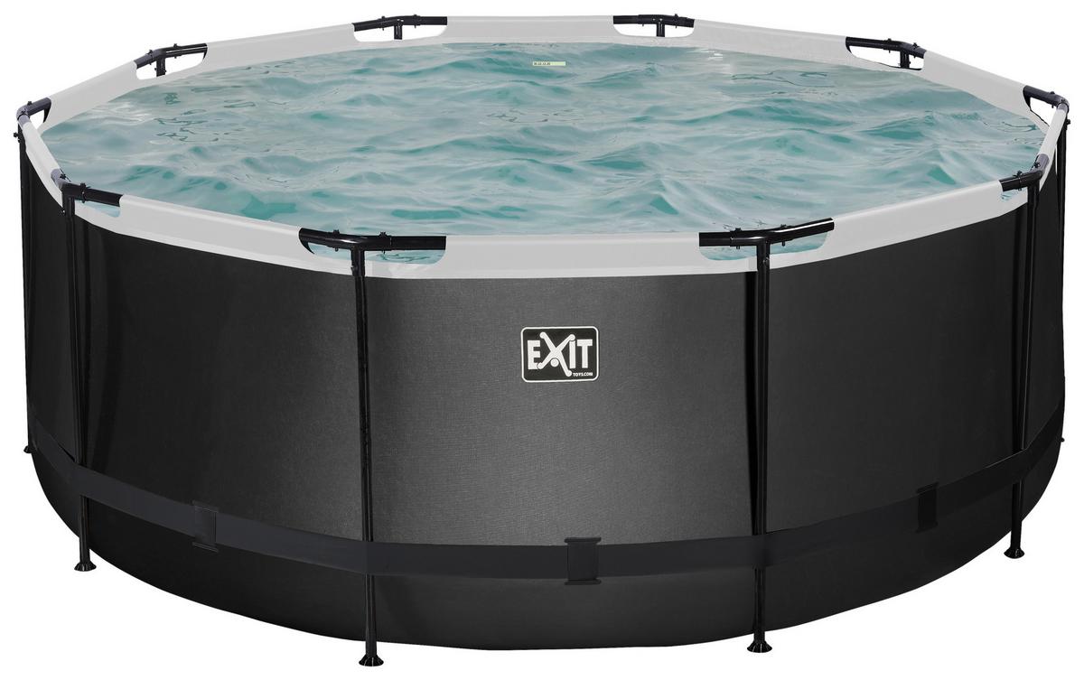 Bazen Exit Black Pool, Črpalka S Peščenim Filtrom, Ø 360cm - črna, Konvencionalno, kovina (360/122cm) - EXIT Toys