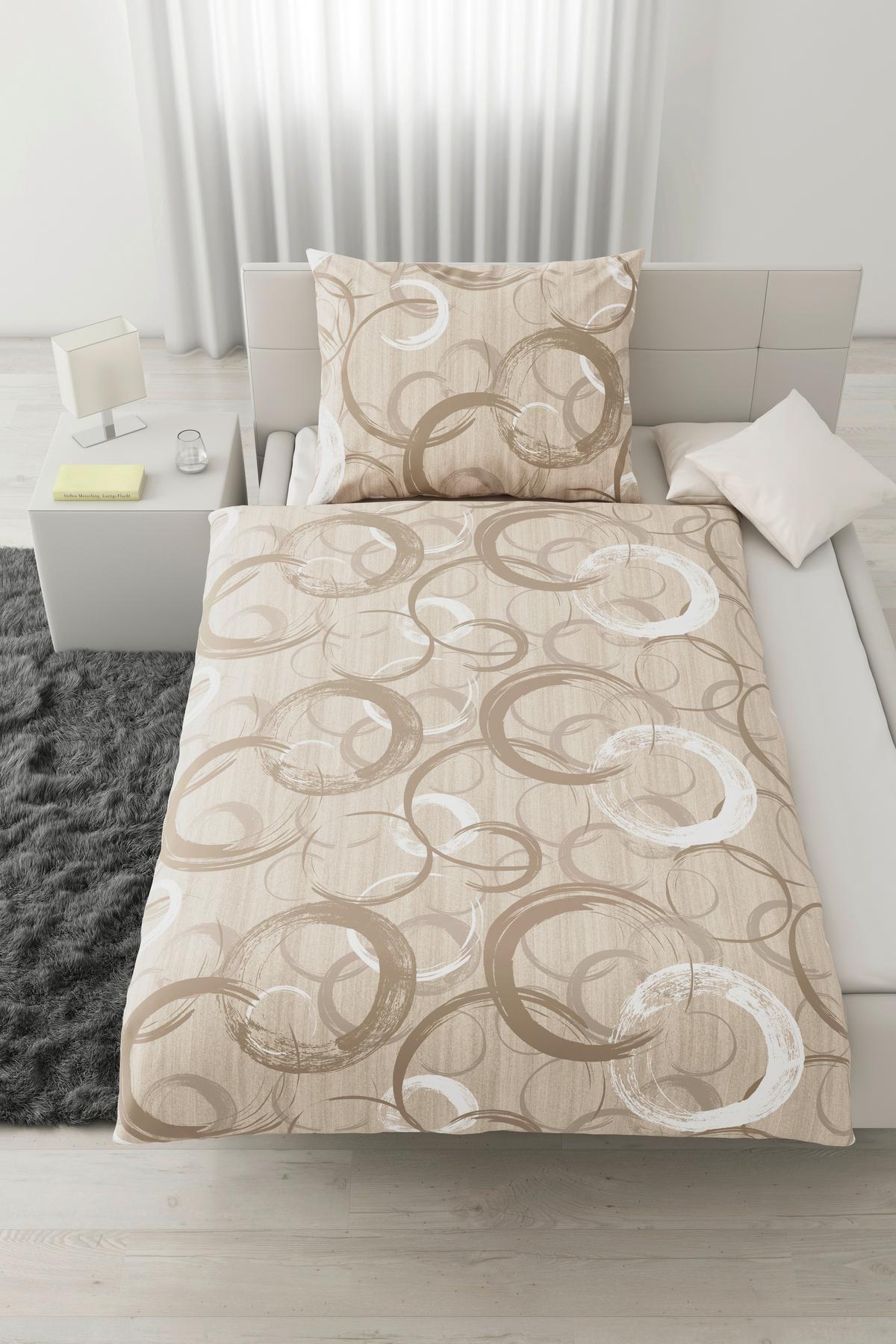 Bettwäsche New Circles Beige ca. 140x200cm - Beige, Textil (140/200cm) - Modern Living