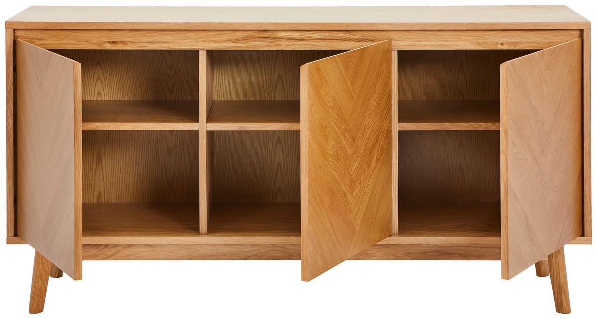 KOMODA SZEROKA ZADAR - kolor dębowy, Konventionell, materiał drewnopochodny/drewno (150/75/40cm) - MID.YOU