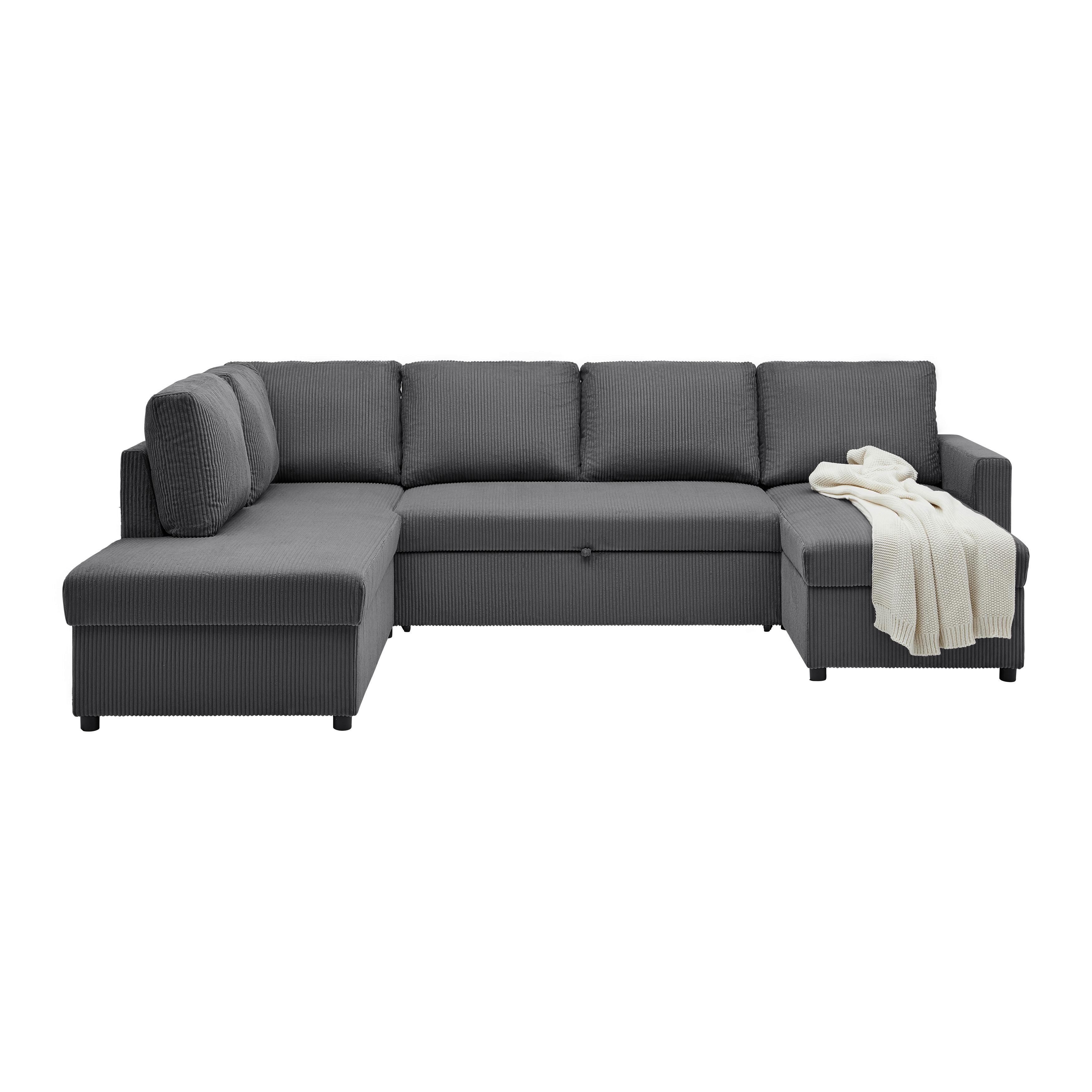 Wohnlandschaft ACV Links Anthrazit - Anthrazit, MODERN, Holz/Holzwerkstoff (204/276/146cm) - Mömax