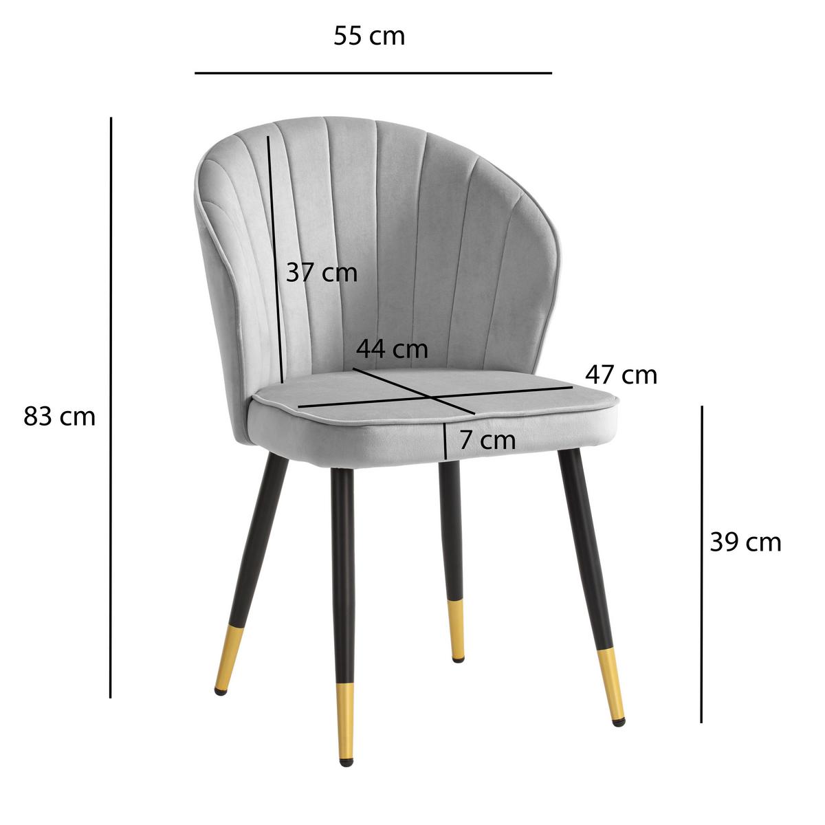 SET DE CHAISES WL6.950 - gris/noir, Design, textile/métal (55/83/53cm) - MID.YOU