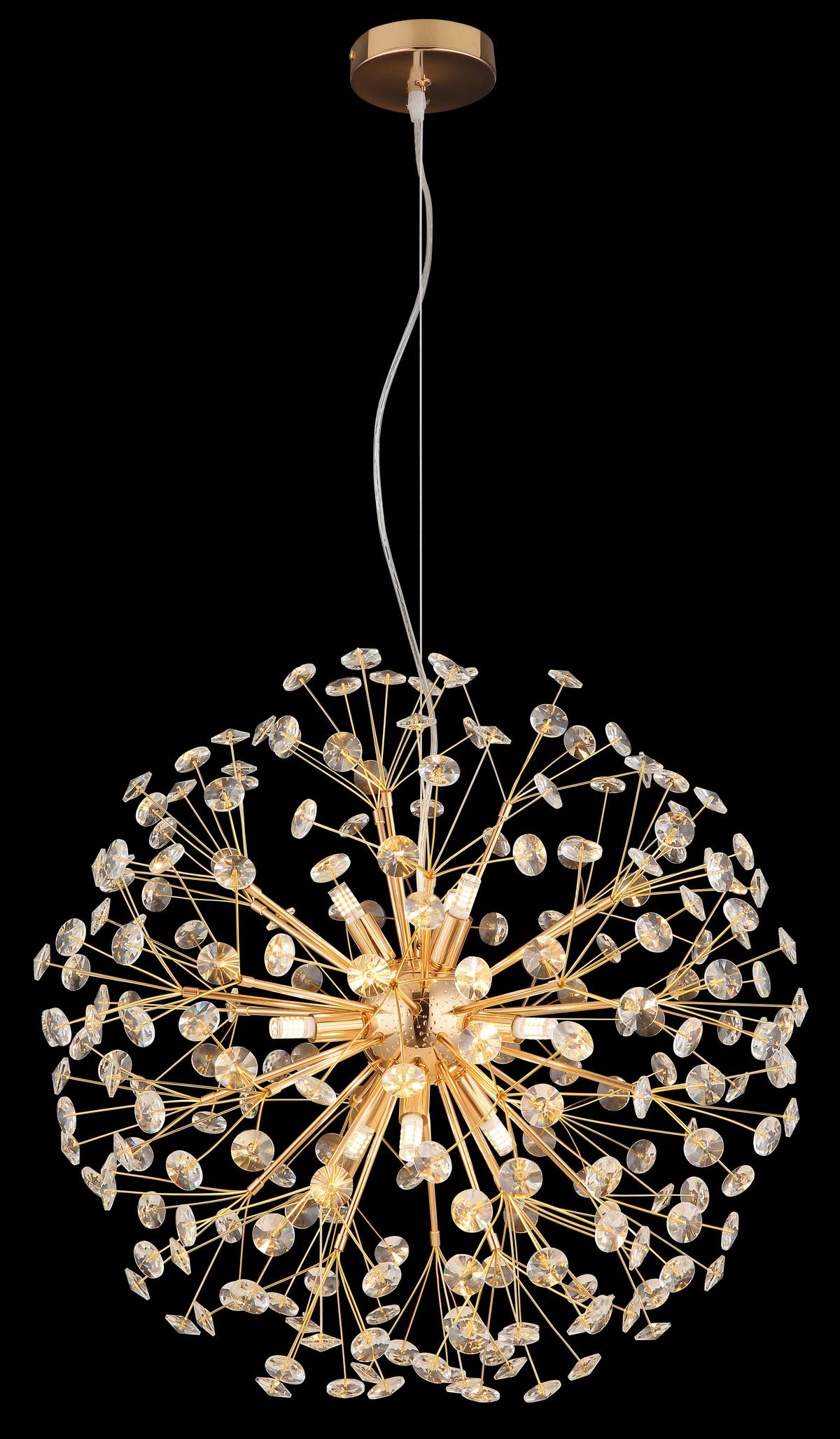 KRISTALL-HÄNGELEUCHTE 64135H2 KATRINA - Klar/Transparent, Lifestyle, Glas/Kunststoff (60/150cm) - Globo