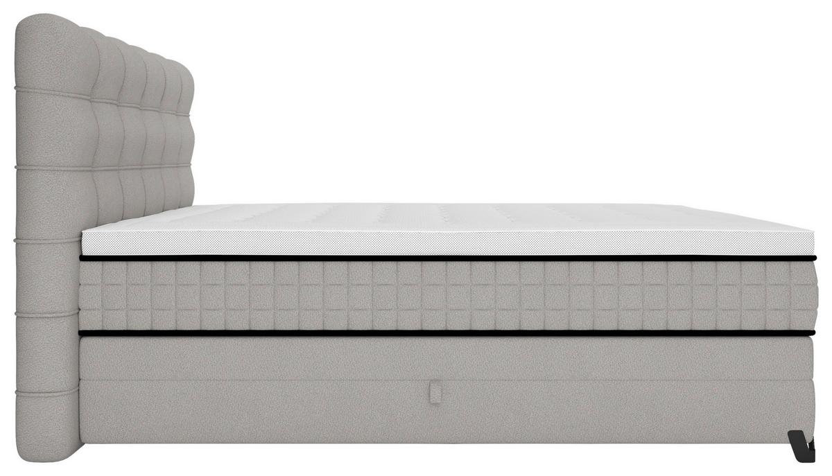 Boxspringbett Carmen C Grau ca. 180x200cm - Grau, KONVENTIONELL, Holz/Holzwerkstoff (180/200cm) - Premium Living