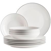 TAFELSERVICE FELISE - Weiss/Schwarz, Trend, Keramik - Mäser