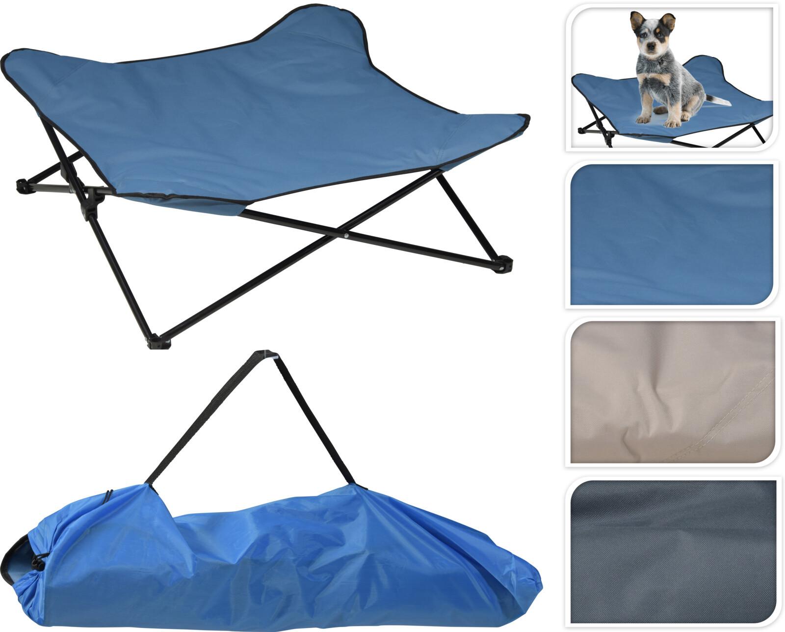 Kutyaágy Doggy - fekete/kék, műanyag/fém (80/80/30cm)