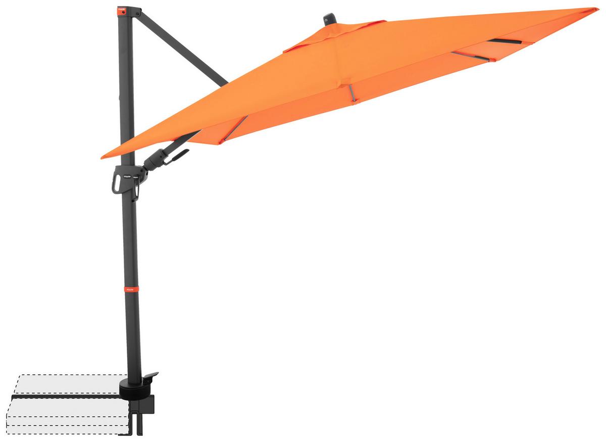 Ampelschirm MyZone Orange ca. 210x210cm - Anthrazit/Orange, Basics, Textil/Metall (210/210cm) - Doppler