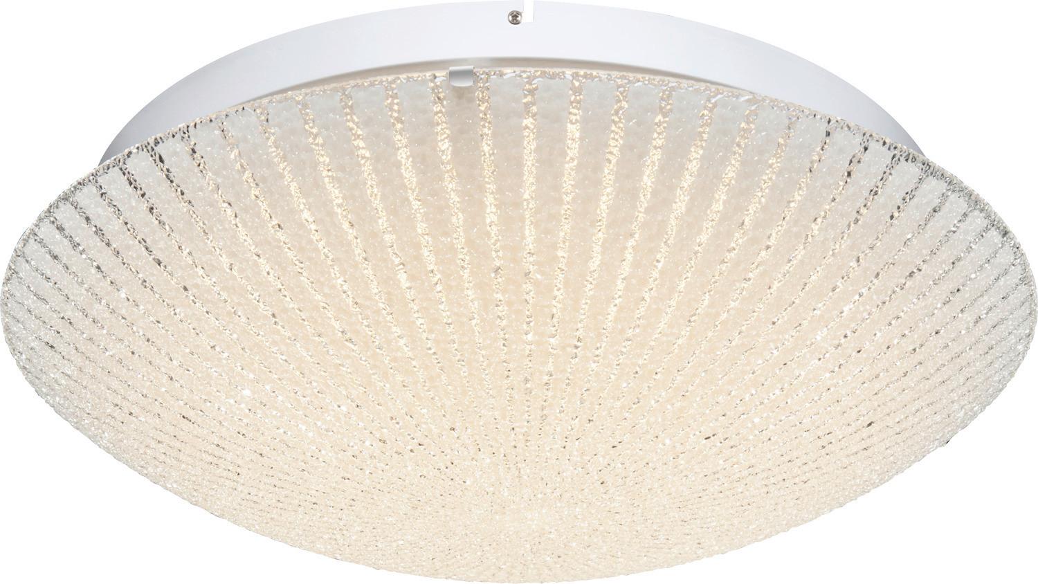 LED-Deckenleuchte Vanilla in Weiß max. 30 Watt - Opal/Weiß, Basics, Glas/Metall (50/11cm) - Globo