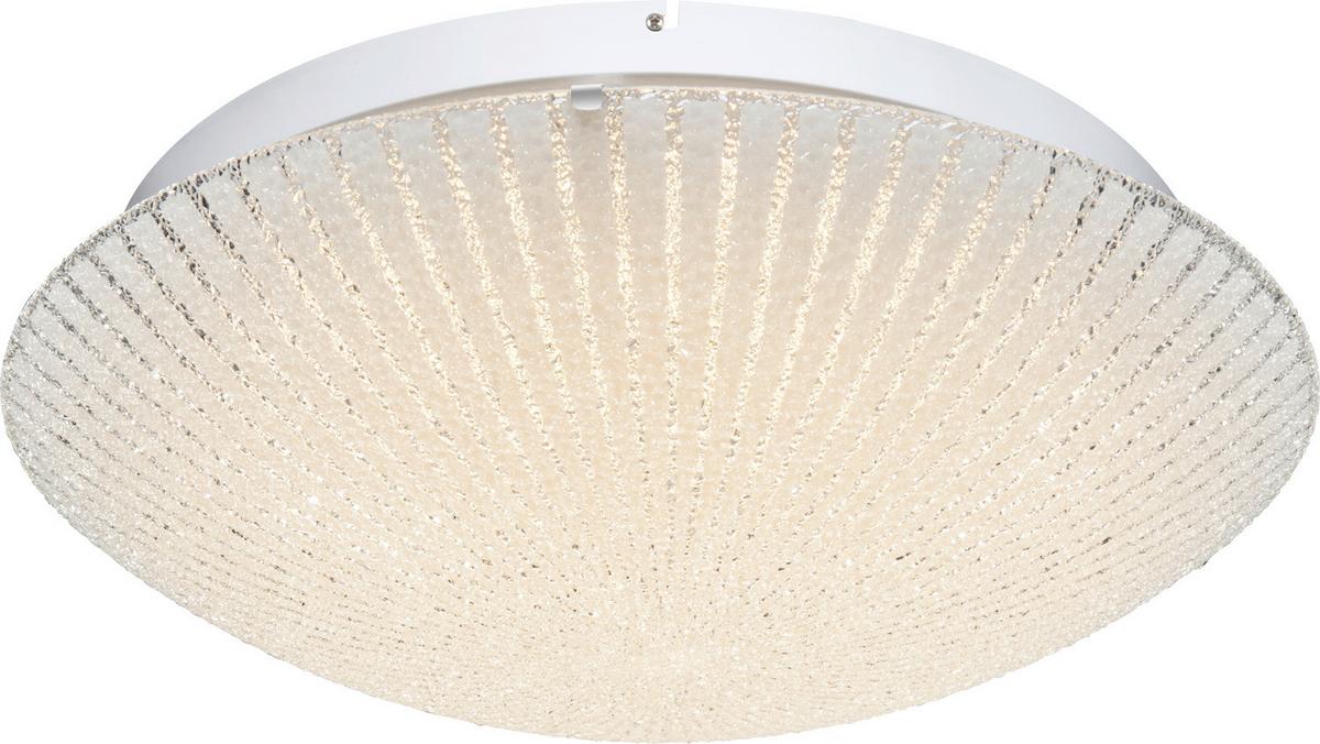 LED-Deckenleuchte Vanilla in Weiß max. 30 Watt - Opal/Weiß, Basics, Glas/Metall (50/11cm) - Globo