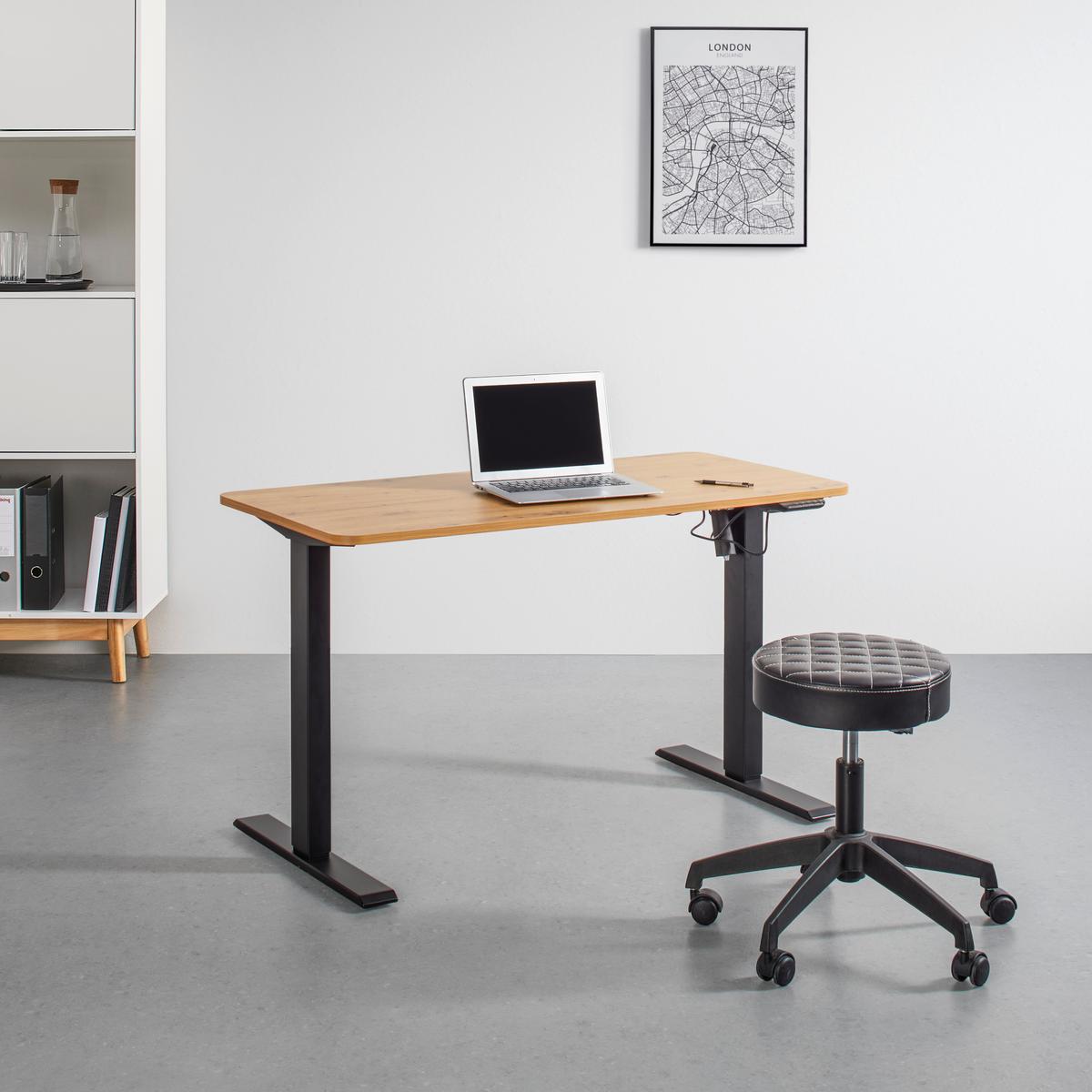 BIURKO EMIL -EXKLUSIV- - kolor dębowy/czarny, Modern, materiał drewnopochodny/tworzywo sztuczne (120/119/60cm) - Mömax