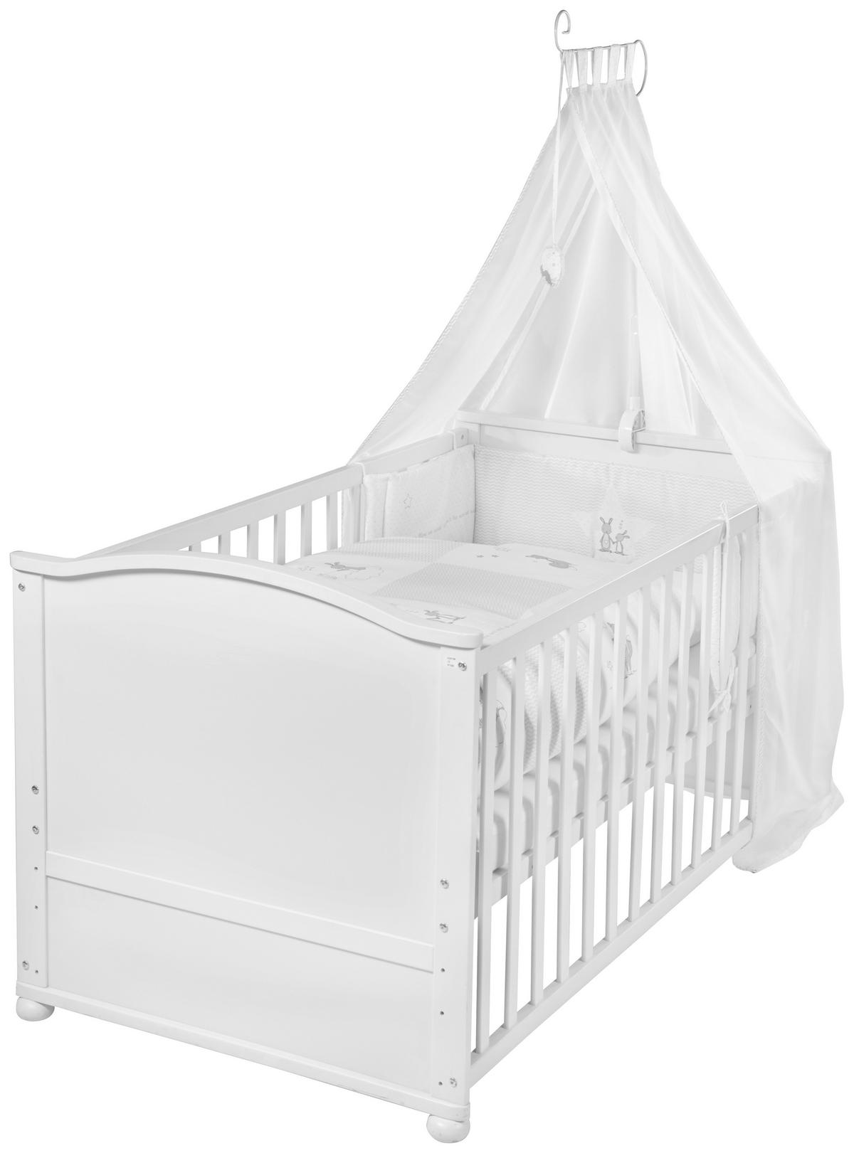 Gitterbett Fox & Bunny Weiss ca. 70x140cm - Romantik / Landhaus (153/79/152cm) - Roba