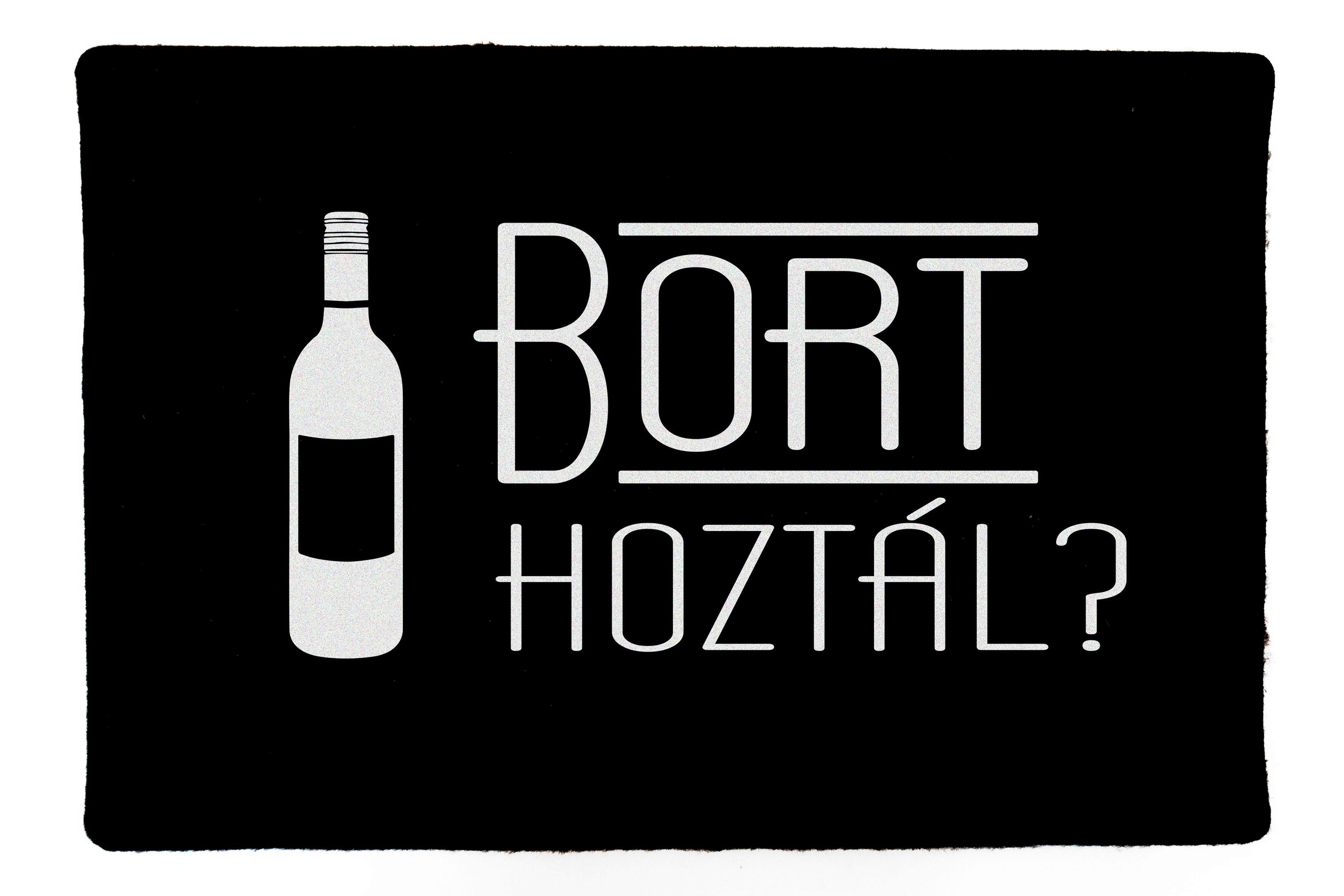 Lábtörlő Bort Hoztál? 40/60 - fekete/kék (40/60cm)