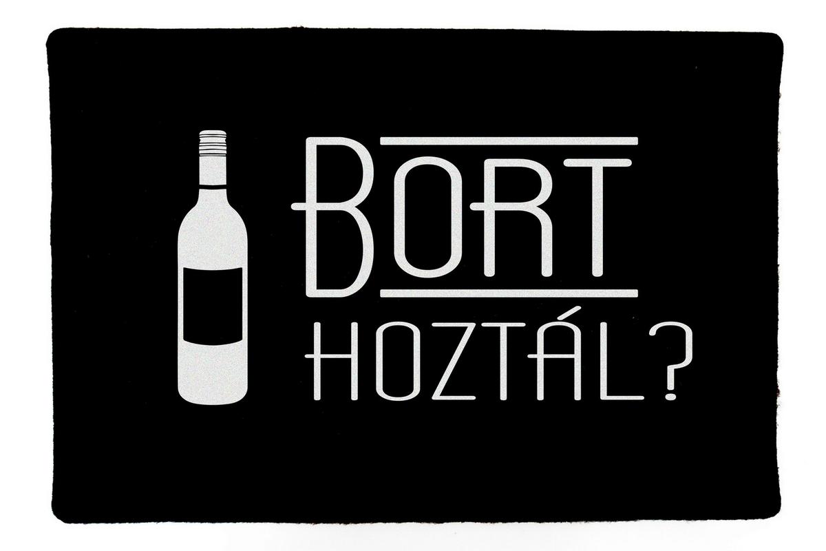 Lábtörlő Bort Hoztál? 40/60 - fekete/kék (40/60cm)