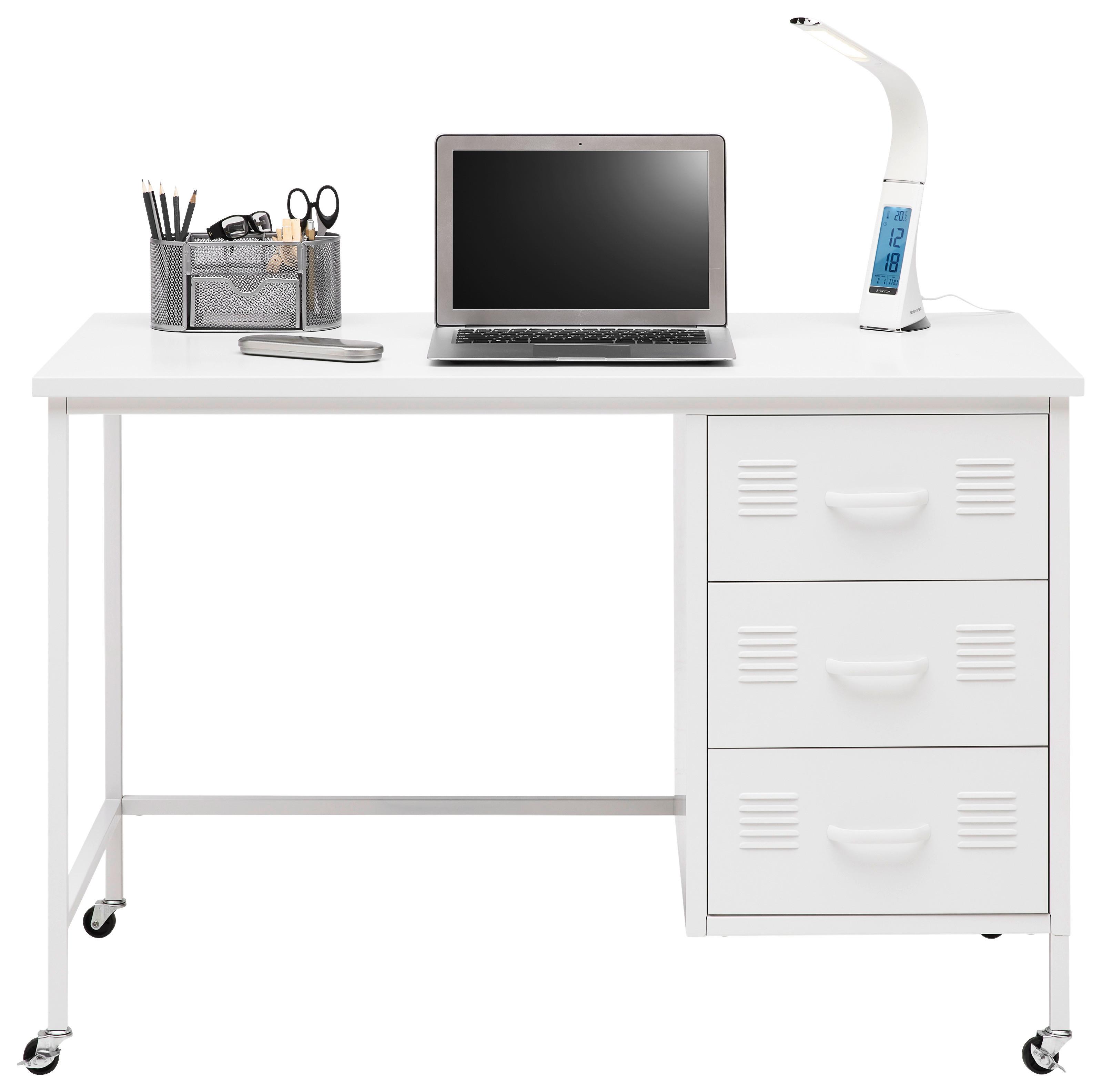 SKRIVBORD METALLICA -EXKLUSIV- - vit/svart, Modern, metall/plast (110/75/55cm) - Mömax