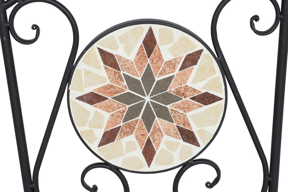 GARTENSTUHL 875336 - Multicolor/Schwarz, MODERN, Keramik/Metall (39/89,5/49,5cm) - Siena Garden