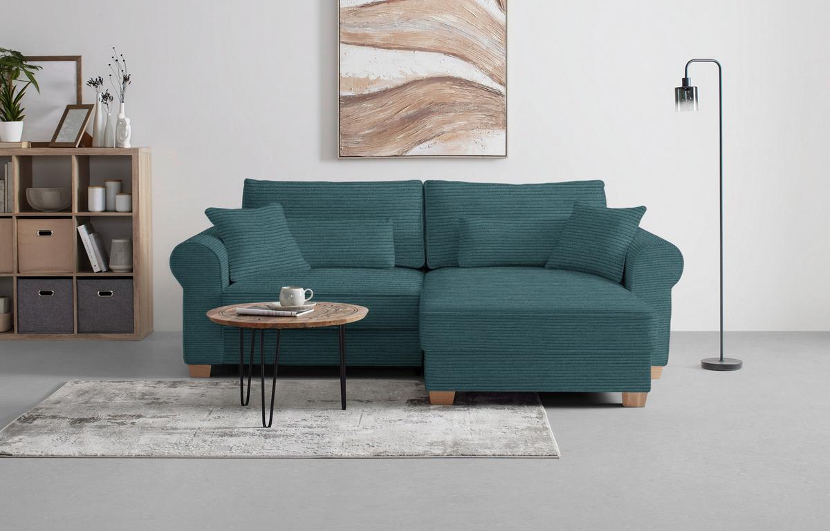 Wohnlandschaft Angelo Petrol - Petrol, MODERN, Holz/Holzwerkstoff (255/185cm) - Mömax