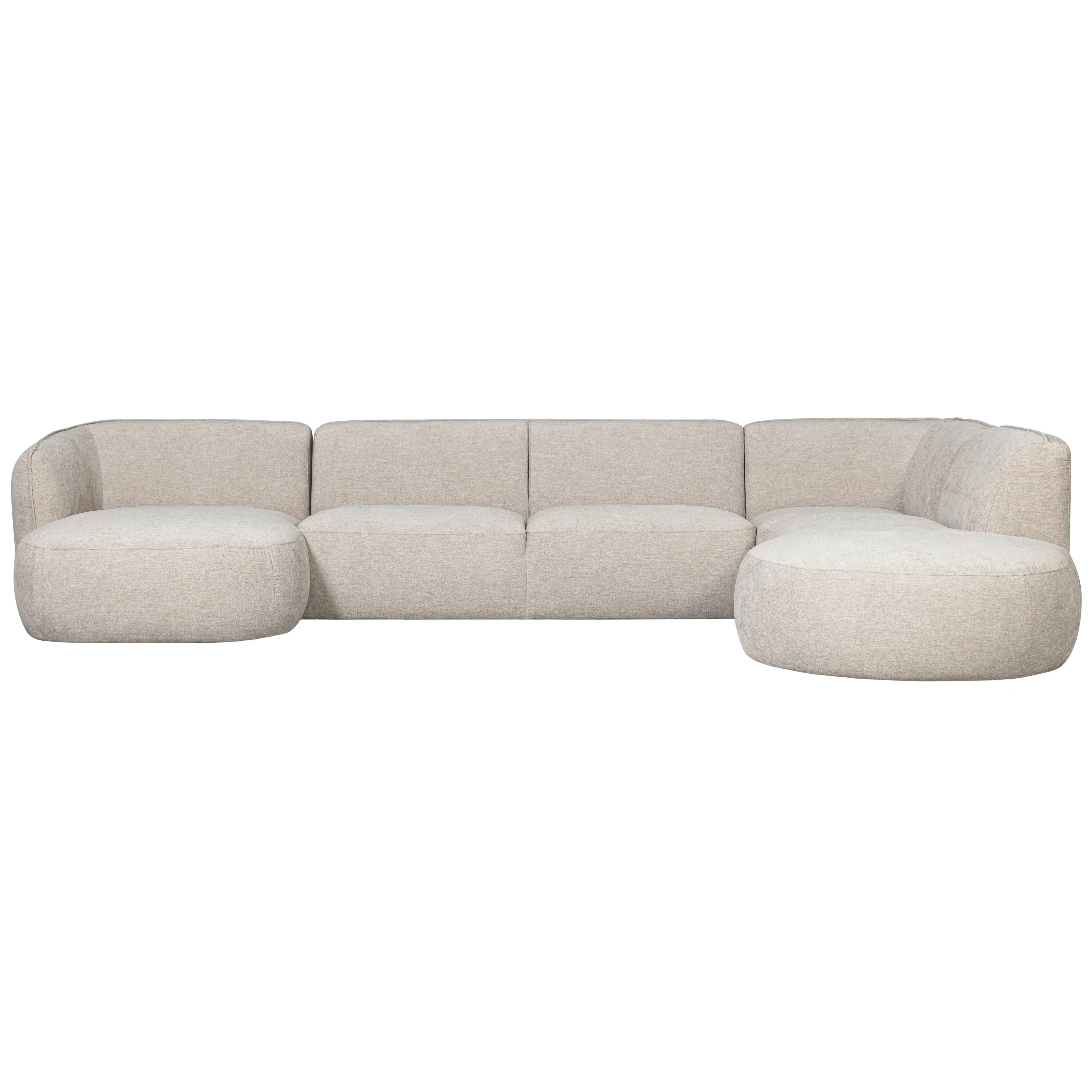 Wohnlandschaft Polly Sandfarben - Sandfarben/Schwarz, Design, Textil (150/353/245cm) - Livetastic