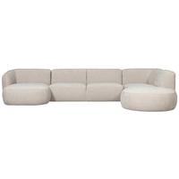 Wohnlandschaft Polly Sandfarben - Sandfarben/Schwarz, Design, Textil (150/353/245cm) - Livetastic