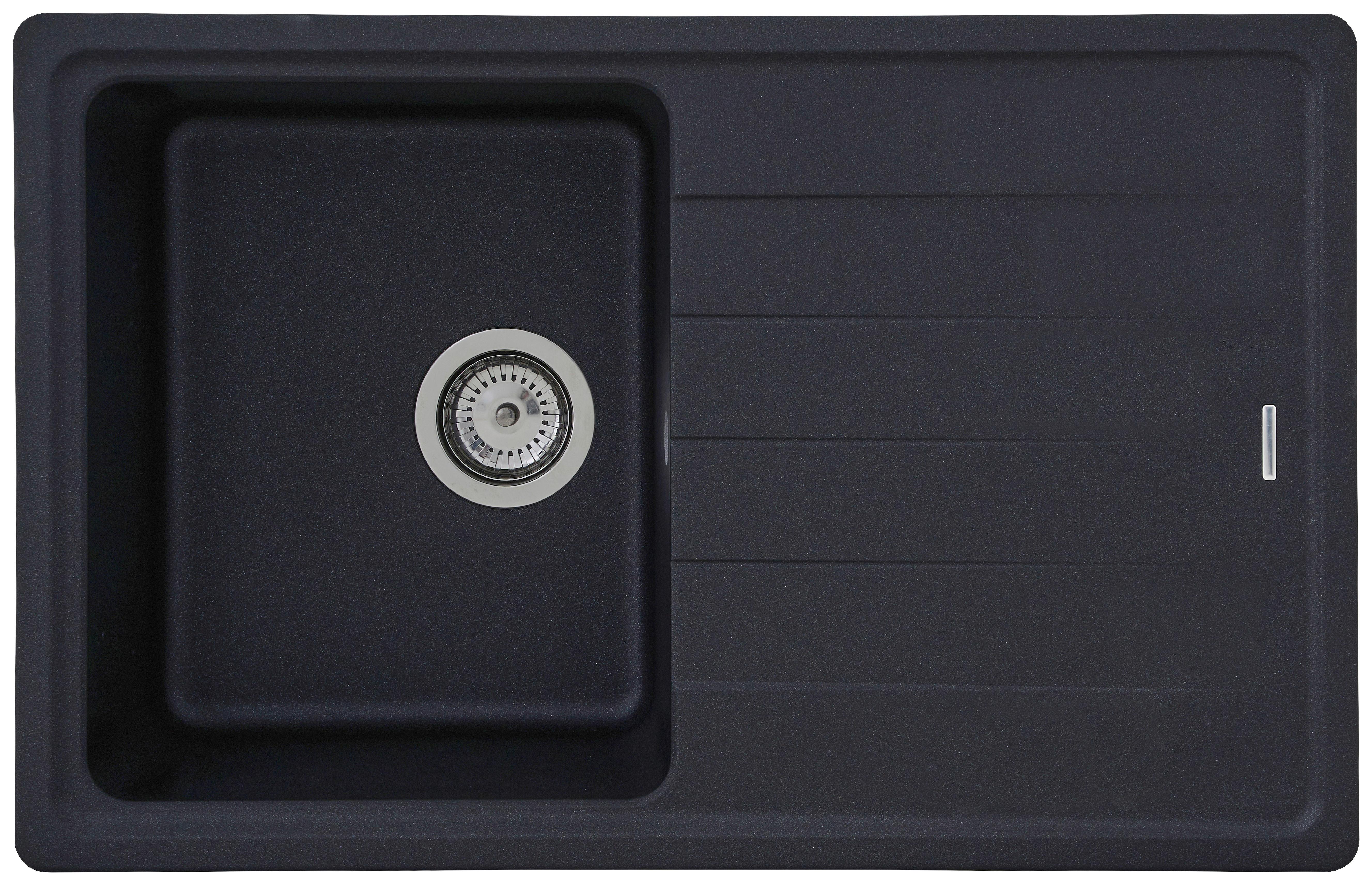 Granitspüle Columbia ca. 78x18,5x50 cm Schwarz - Schwarz, Trend, Stein (78/18,5/50cm) - Respekta