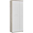 Garderobenschrank in Weiß/Silbereiche - Chromfarben/Weiß, MODERN, Holzwerkstoff/Metall (75/199/39cm) - Premium Living Garderobenschrank in Weiß/Silbereiche - Chromfarben/Weiß, MODERN, Holzwerkstoff/Metall (75/199/39cm) - Premium Living