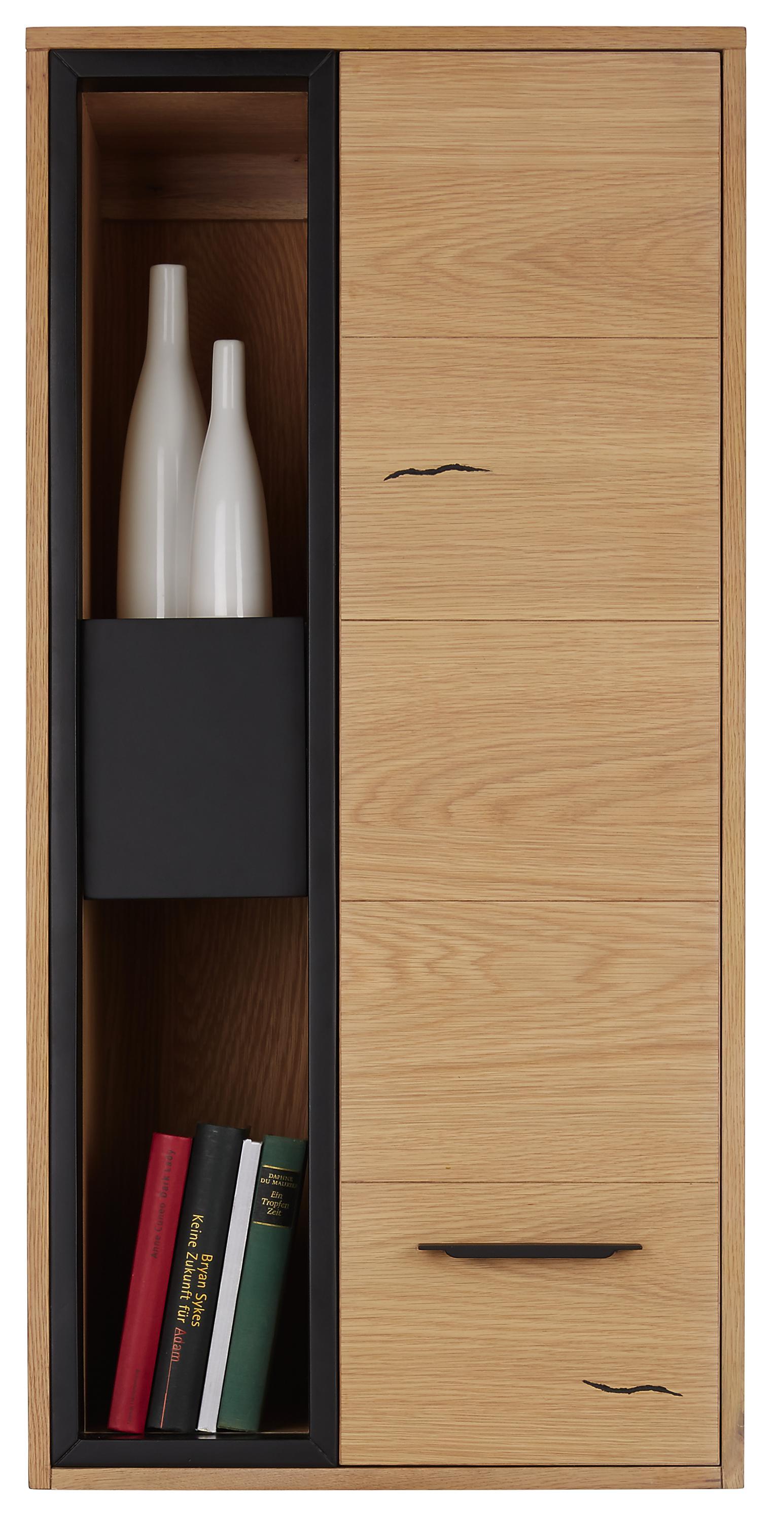 Hängeschrank Astana Eichefarben - Eichefarben/Schwarz, LIFESTYLE, Holz/Holzwerkstoff (50/102/35cm) - Zandiara