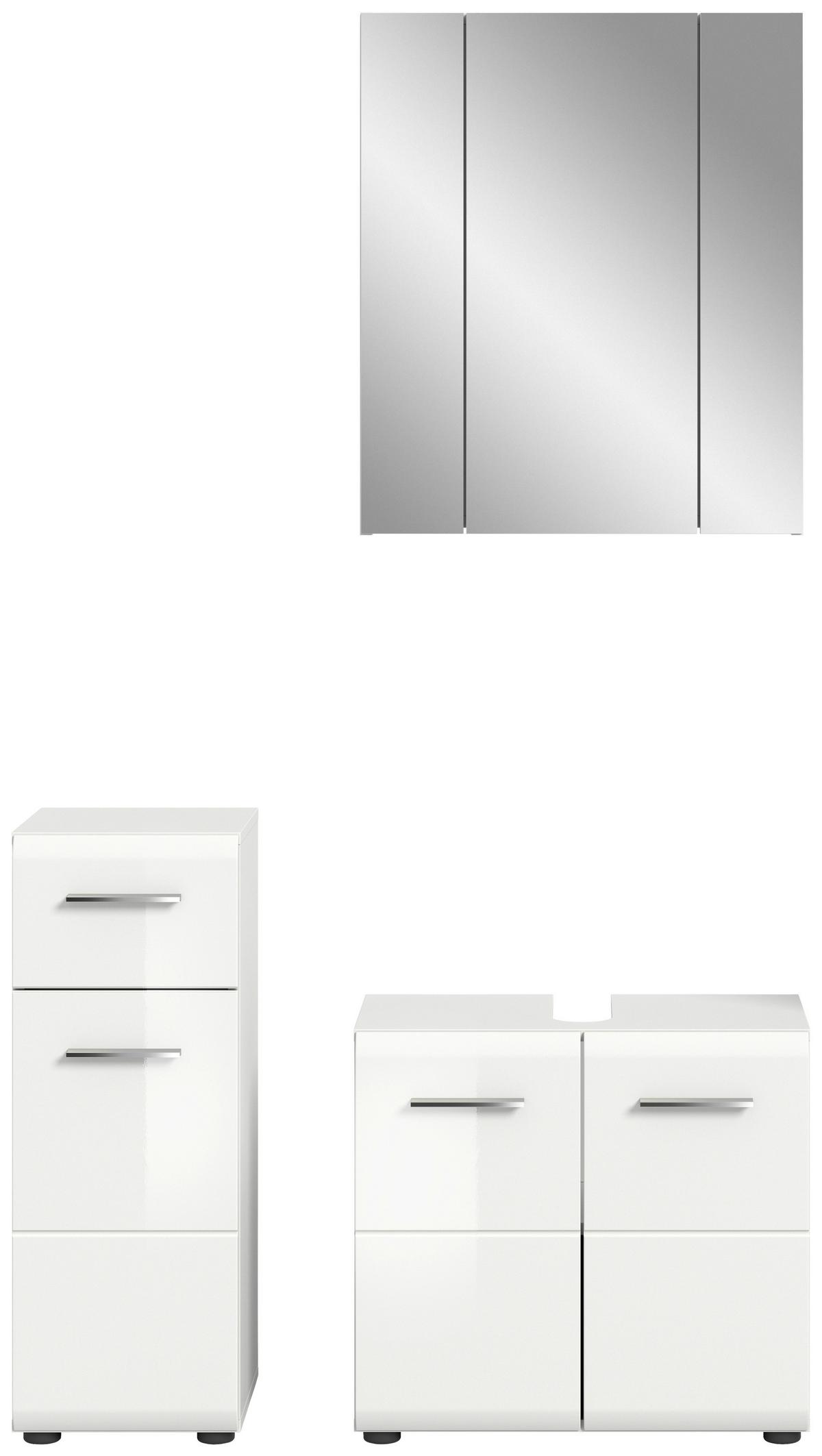 Kopalnica Ice, Bela - srebrne barve/črna, Moderno, umetna masa/steklo (90cm) - MID.YOU