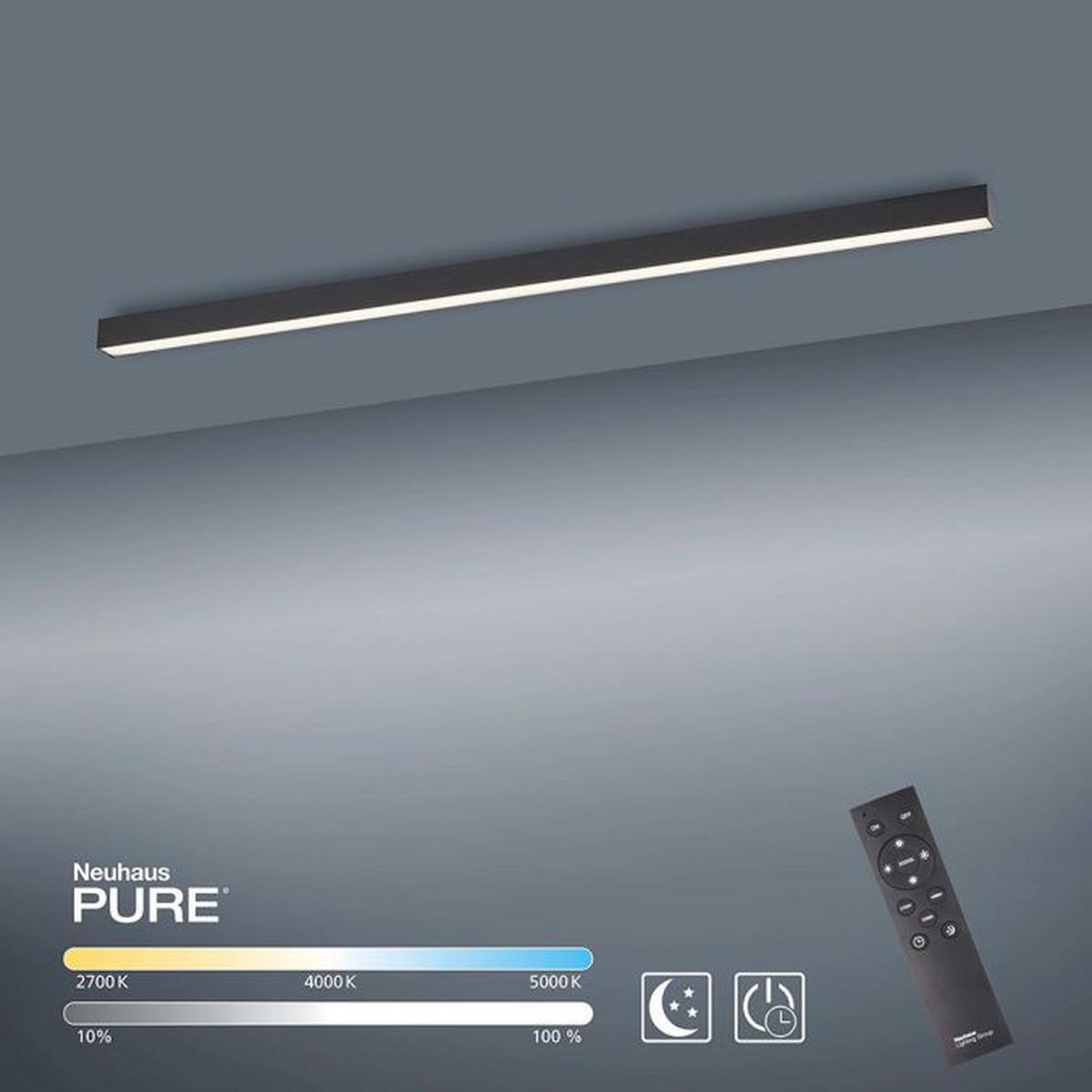 LAMPA SUFITOWA LED 6021-13 PURE-LINES - antracytowy, Design, tworzywo sztuczne/metal (110/3,8/3,9cm) - Neuhaus PURE