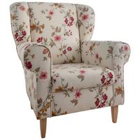 Relaxsessel Asino Beige/Rot Webstoff - Beige/Rot, KONVENTIONELL, Holz/Textil (80/102/86cm) - Livetastic