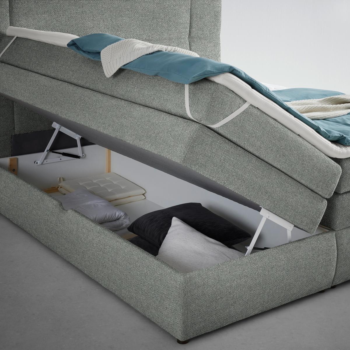 Boxspringbett Palace Grau ca. 180x200cm - Grau, KONVENTIONELL, Kunststoff/Textil (180/200cm) - Premium Living