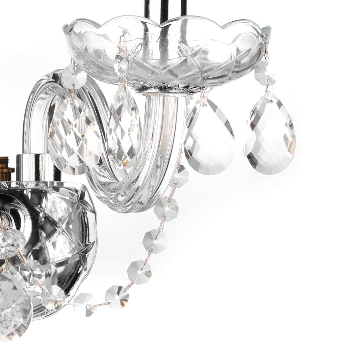 Wandleuchte Svetlana Chromfarben max. 6 Watt - Chromfarben/Transparent, KONVENTIONELL, Glas/Metall (32/30/20cm)