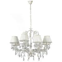 Kristall-Hängeleuchte Karen Weiß max. 6 Watt - Weiß, Natur, Glas/Textil (80/105cm)