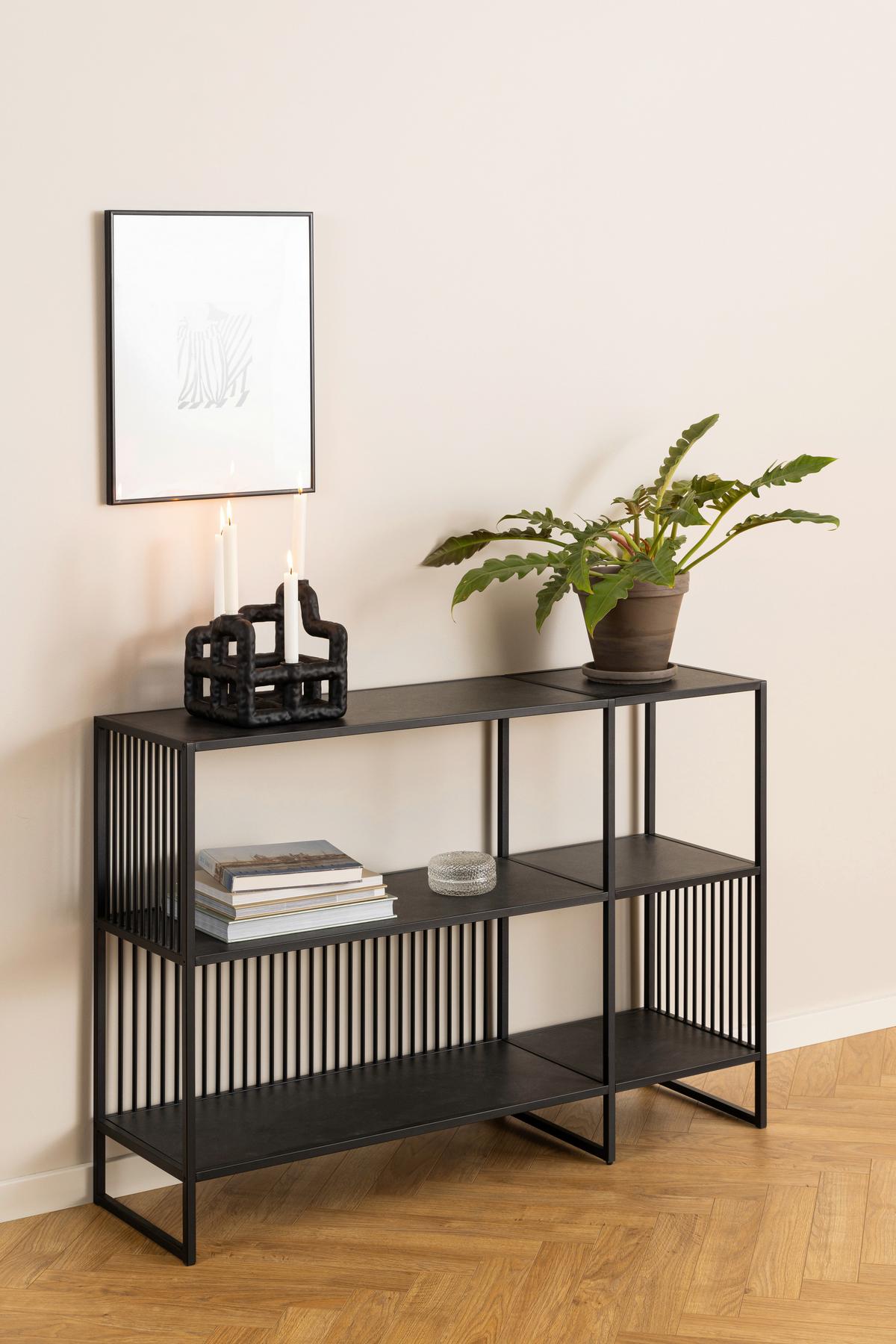 KOMODA STRINGTON - czarny, Design, materiał drewnopochodny/metal (120/83/35cm) - MID.YOU