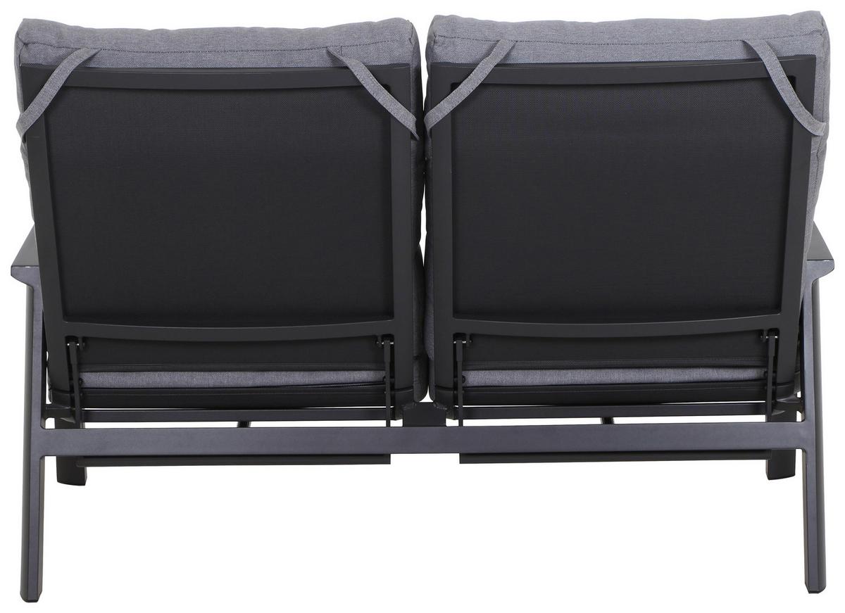 Loungesofa Valencia Anthrazit - Dunkelgrau/Anthrazit, Basics, Kunststoff/Textil (152,5/99/82,5cm) - Siena Garden