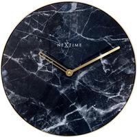Wanduhr Marble Schwarz/Goldfarben - Goldfarben/Schwarz, Basics, Glas/Metall (40/40/3cm) - Nextime