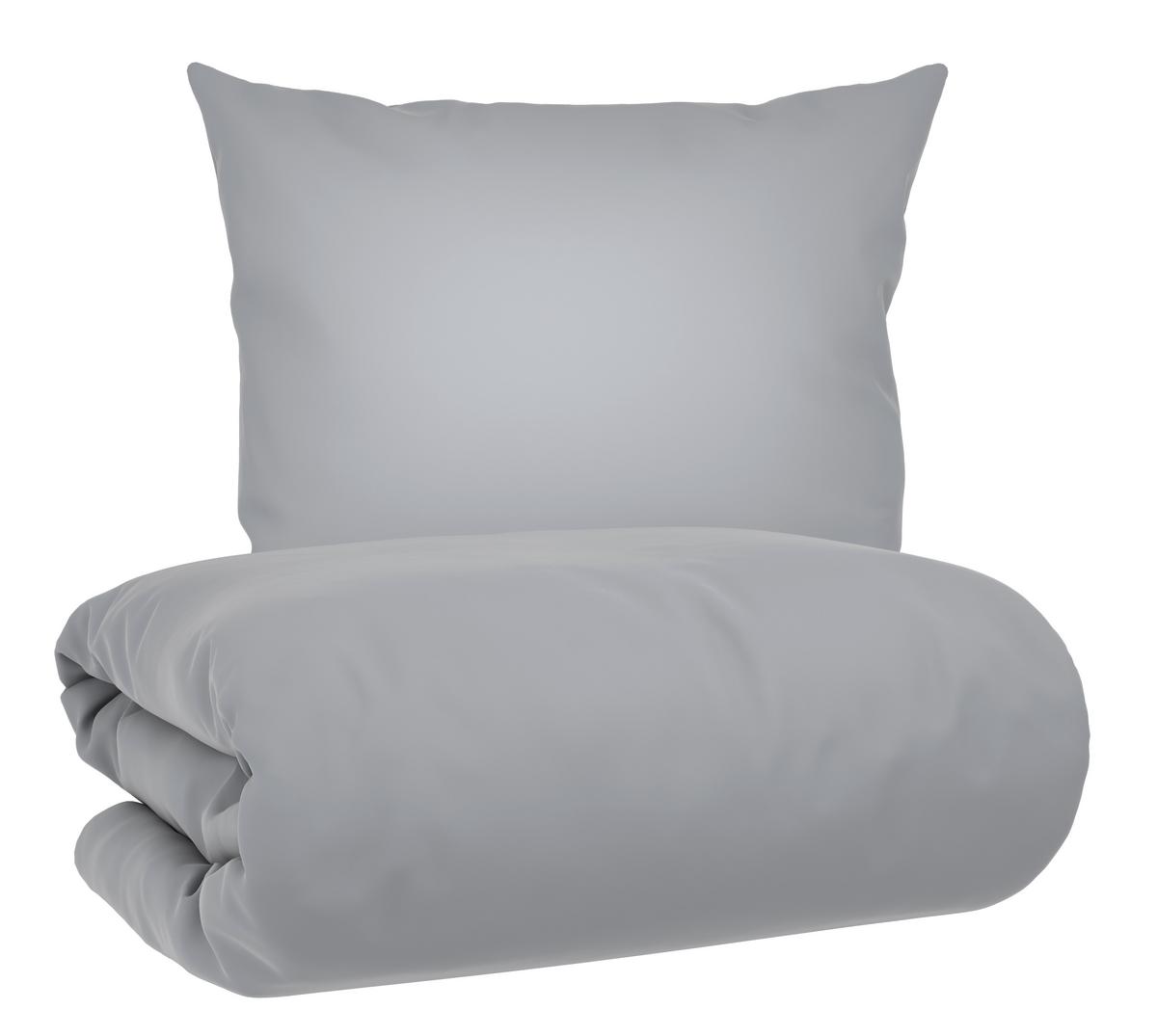Bettwäsche Xenia Uni Silberfarben ca. 135x200cm - Silberfarben, MODERN, Textil (135/200cm) - Premium Living