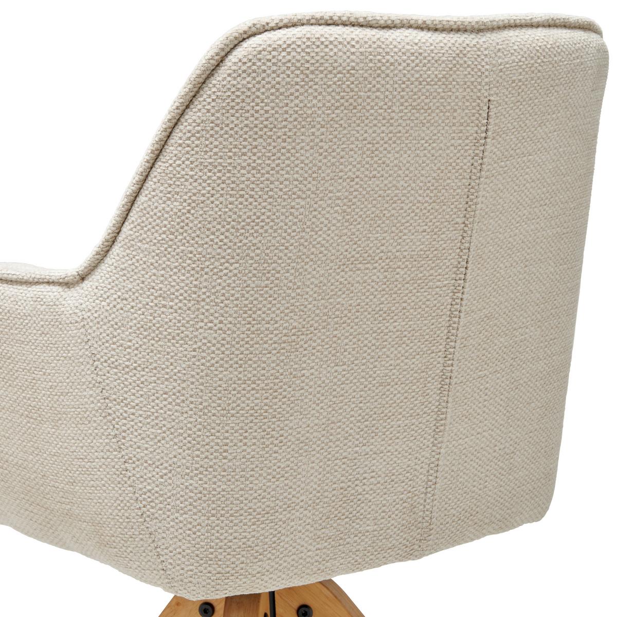 KRZESŁO Z PODŁOKIETNIKAMI KERRY - beżowy/kolor dębowy, Lifestyle, drewno/tkanina (61/85/63cm) - MID.YOU