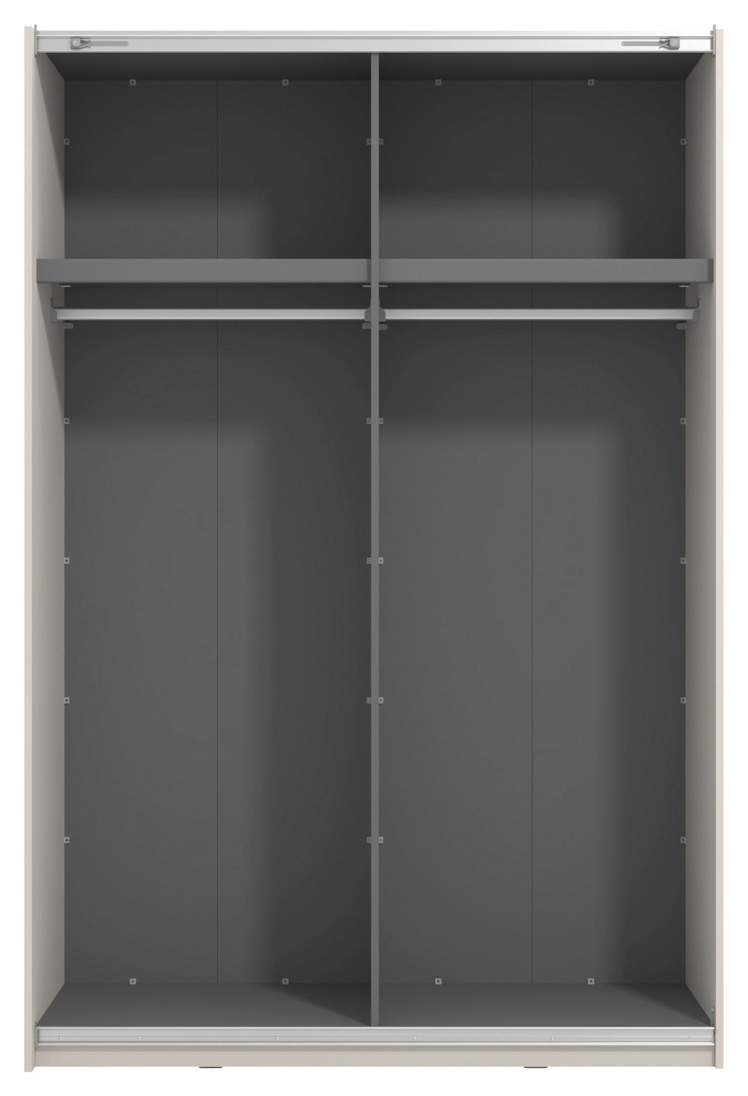 GARDEROB MED SKJUTDÖRRAR GARD 150 -TOP- - svart/kashmir, Klassisk, metall/trämaterial (146/217/61cm) - Mömax